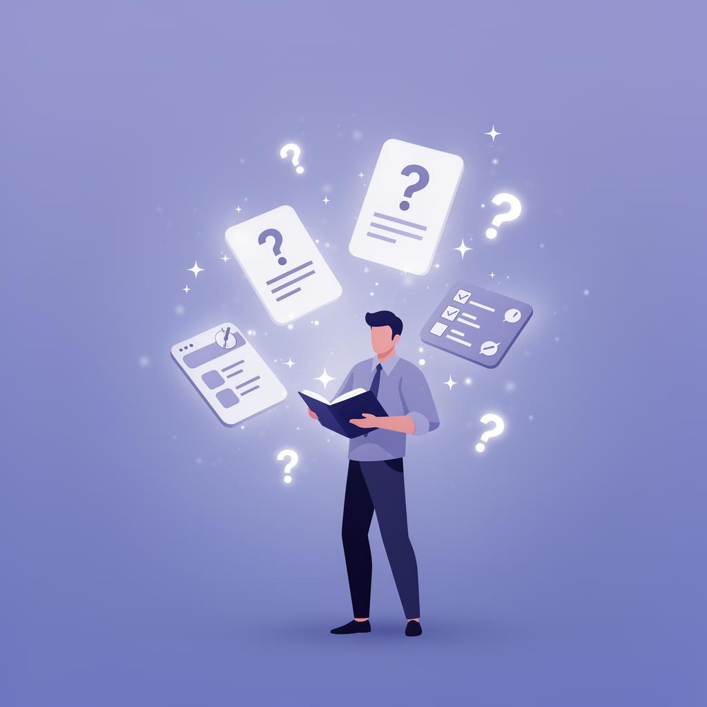 A learner reviewing AI-generated quiz cards and flashcards